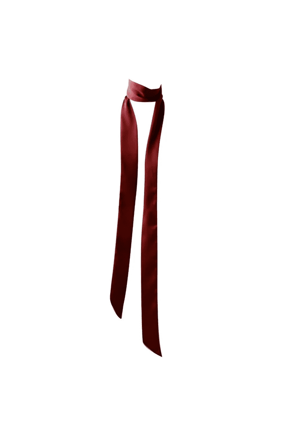 Silk Scarf for Women, French Elegance Neck Scarf, Satin Hair Scarf Headband, Multi-Purpose Ribbon for Dress Bow Handbag Tie, Lightweight Fashion Accessory - Red A