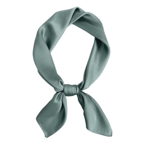 Silk Scarves Women Polka Neck Kerchief Ribbon Square Wraps Lightweight Fashionable Headwear Bandana Turban Hair Accessory, Army Green