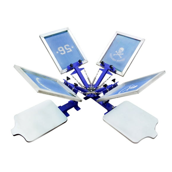 Silk Screen Printing Machine T-Shirt Screen Printing Press 4 Color 2 Station Screen Printer with Fixed Board