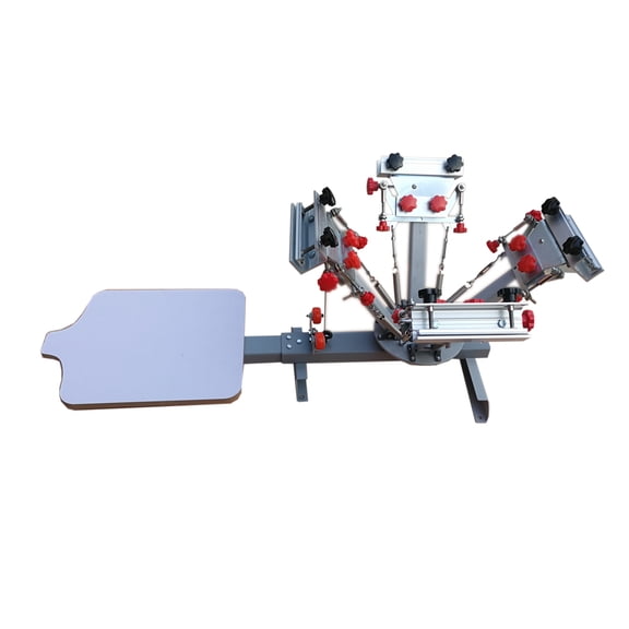 Silk Screen Printing Press Machine 4 Color 1 Station with Micro Registration for T-Shirt Metal Paper Wood Glass DIY Printing