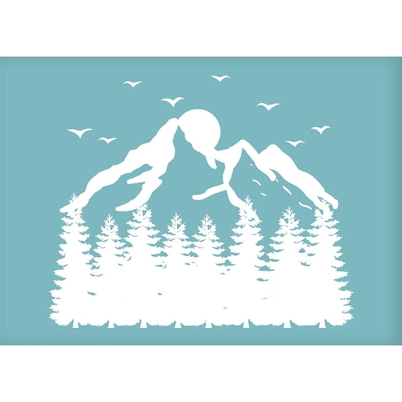 Silk Screen Printing Stencil Natural Theme Self-Adhesive Silk Screen Mesh Transfer Redwood Forest Pattern Mesh Transfers for T-Shirt Pillow Fabric Painting Reusable and Washable for DIY