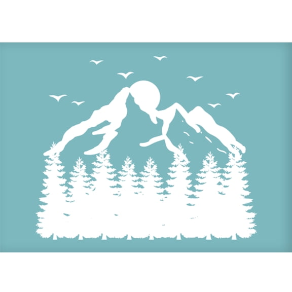 Silk Screen Printing Stencil Natural Theme Self-Adhesive Silk Screen Mesh Transfer Redwood Forest Pattern Mesh TransfersDIY