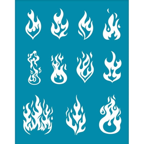 Silk Screen Printing Stencil for Painting on Wood DIY Decoration T-Shirt Fabric Fire Pattern 100x127mm diy