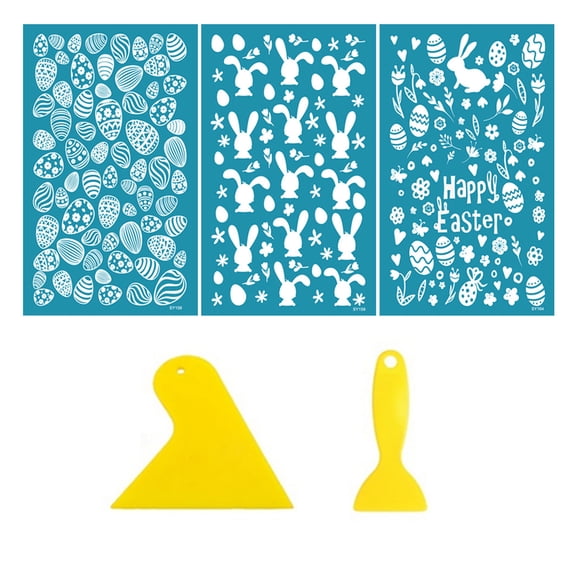 Silk Screen Stencils for Clay Easter Reusable Silkscreen Stencils Working Clay Earrings for Printing on Clay
