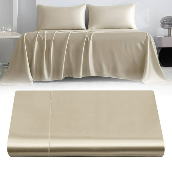 Silk Sheets Queen Bed Set - 11x Softer than Cotton, Cool Breathable Moisture-Wicking, Deep Pocket Fitted Sheet, Summer Sleep Bedding