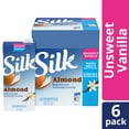 thumbnail interactive-video image 1 of Silk Shelf Stable, Dairy Free, Lactose Free, Gluten Free, Unsweetened Vanilla Almond Milk, 32 fl oz Quart, 6 Count, 1 of 15
