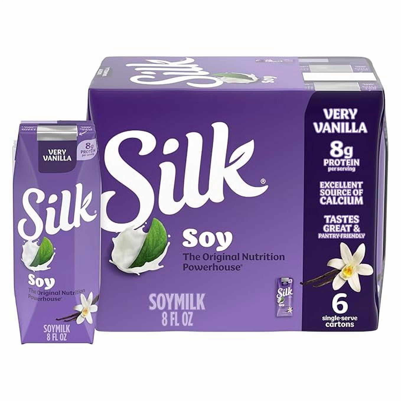 Silk Shelf-Stable Very Vanilla Soy Milk Singles, 8 oz, 6 Pack