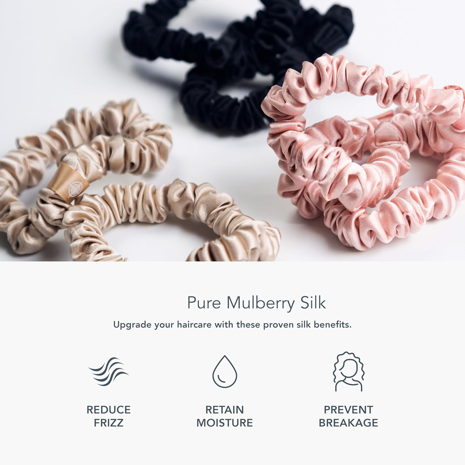 Silk Skinny Scrunchies | Hair Tie Set for Thin Hair
