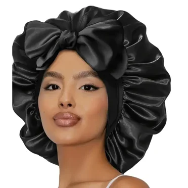 Silk Sleep Bonnet for Women – Lightweight Single Layer Hair Bonnet with Adjustable Tie Band for Curly & Natural Hair by ROHAJSHOP