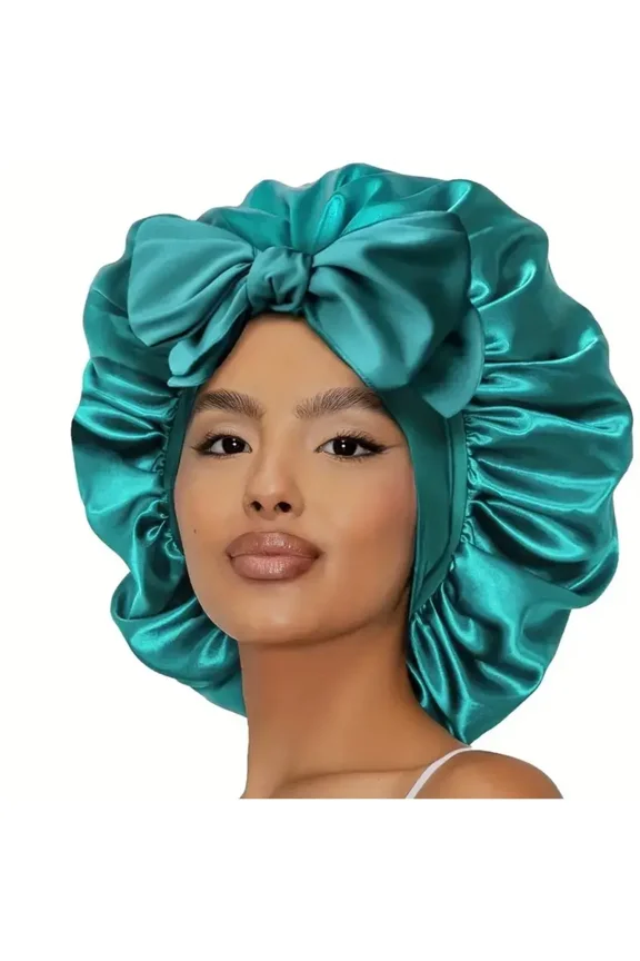 Silk Sleep Bonnet for Women – Lightweight Single Layer Hair Bonnet with Adjustable Tie Band for Curly & Natural Hair by ROHAJSHOP