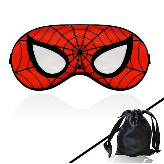 Silk Sleep Mask, Spider Eye Mask with adjustable headband for children, suitable for sleeping, boys, women, men, travel, party supplies Spider eye mask