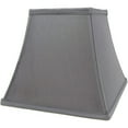 thumbnail image 1 of Silk Square Cut Lampshade, 5.25 inch Top, 9 inch Bottom, 8 inch Slant Grey, 1 of 5