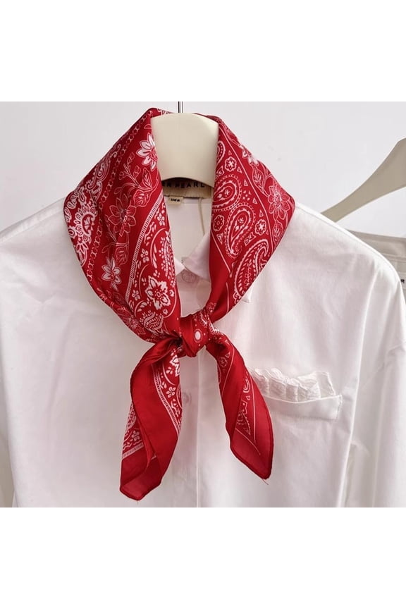 Silk Square Scarf Women Hijab Hair Bands Neckerchief Female Satin Shawl