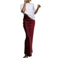 thumbnail image 1 of Amvlyk Silk Stain Skirts for Women Solid Color High Waist Maxi Skirt Summer Cool Trendy Long Straight Skirt Fashion Casual Breathable Skirt for Beach Date Going Out Party Walking, 1 of 4