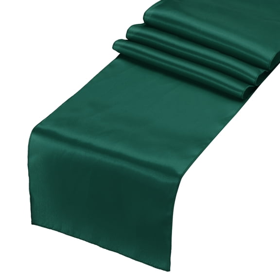 Silk Table Runner Smooth Fabric Table Runner Decorations Dark Green 12" x 108"