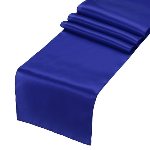 Silk Table Runner Smooth Fabric Table Runner Decorations Sapphire Blue 12" x 108"
