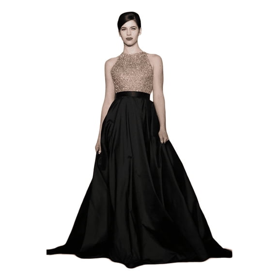 Silk Teffeta Skirt For Women Black Flared Wedding Evening Party Wear Skirt