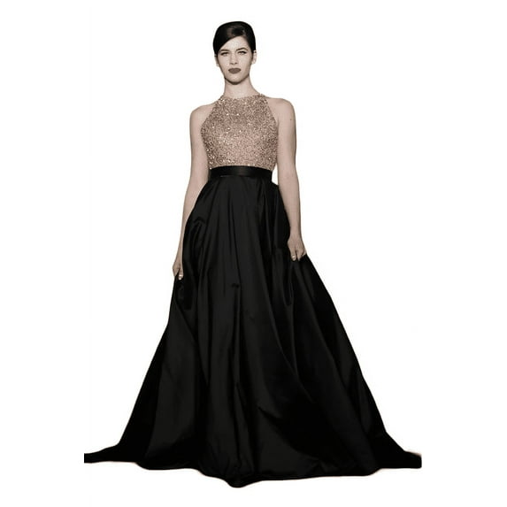 Silk Teffeta Skirt For Women Black Flared Wedding Evening Party Wear Skirt