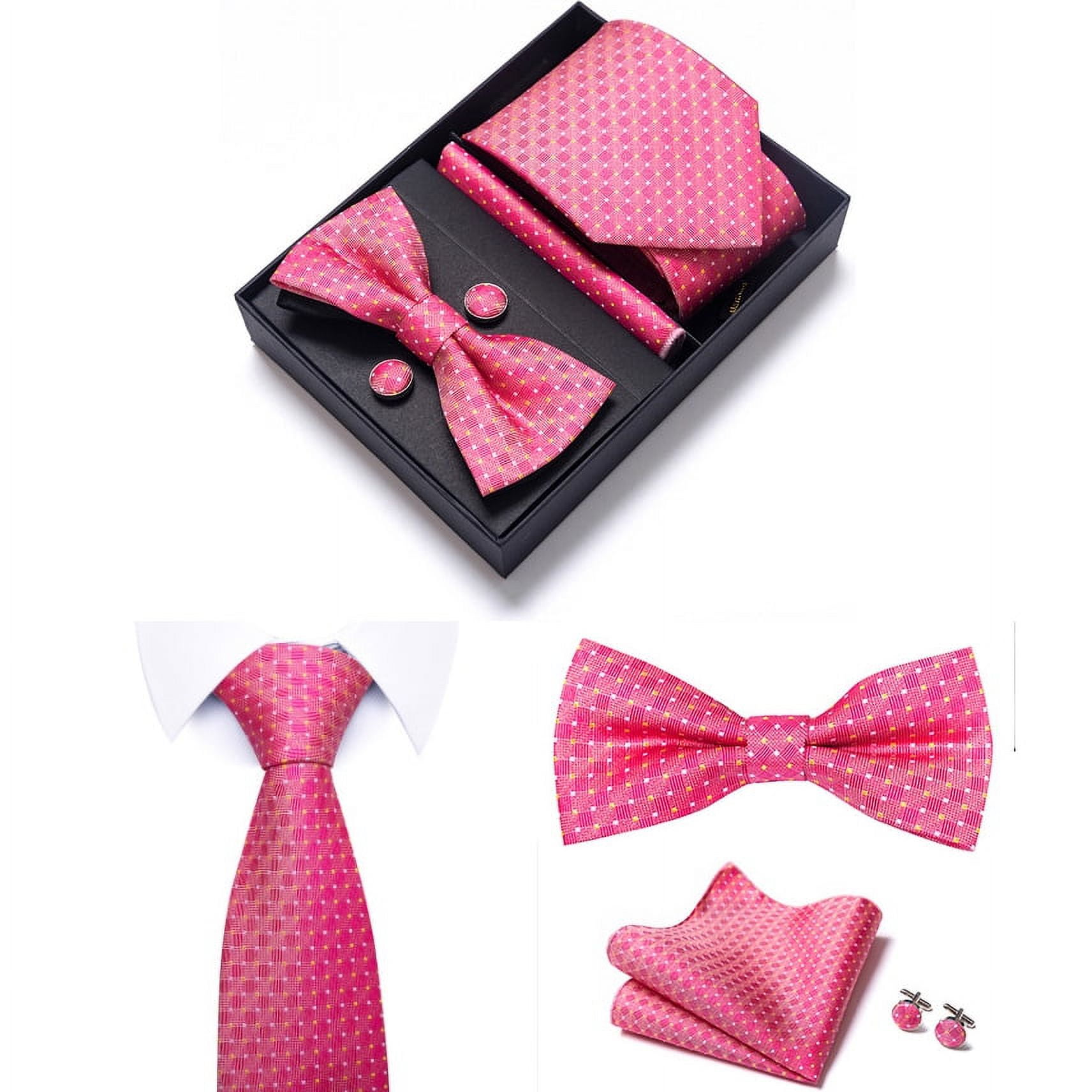 Silk Tie Set For Men Necktie Formal Clothing Silk Tie Bowknot Set