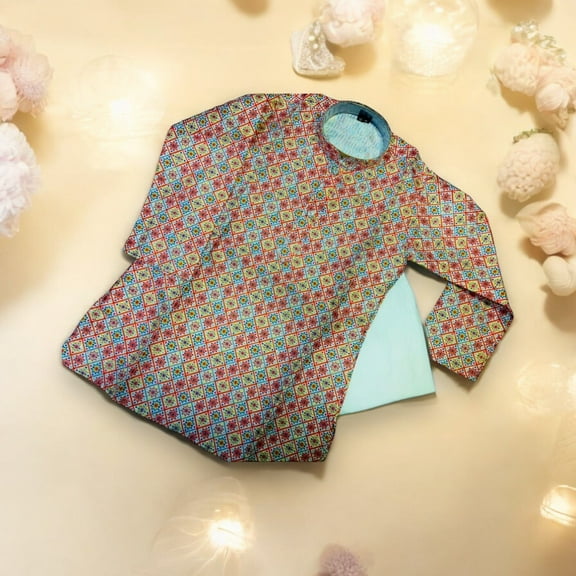 Silk Traditional Kurta Pajama Set for Boys, Cultural Wear, HT1001