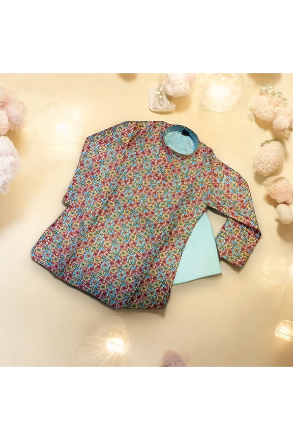 Silk Traditional Kurta Pajama Set for Boys, Cultural Wear, HT1001