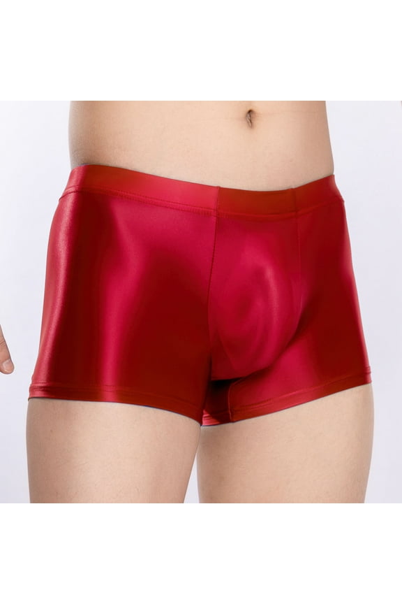 Silk Underwear for Men Boxer Briefs Mens Lightweight Stretchy Mid Waisted Solid Color Full-Coverage Slim Loungewear Workout Boxers