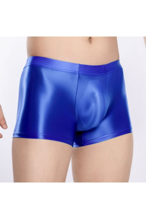 Silk Underwear for Men Boxer Briefs Mens Lightweight Stretchy Mid Waisted Solid Color Full-Coverage Slim Loungewear Workout Boxers