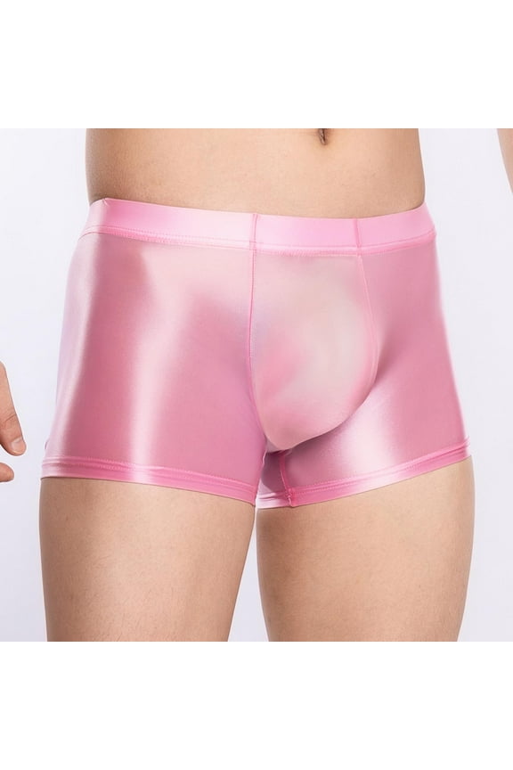 Silk Underwear for Men Boxer Briefs Mens Lightweight Stretchy Mid Waisted Solid Color Full-Coverage Slim Loungewear Workout Boxers