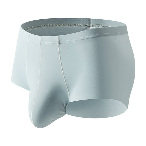 Silk Underwear for Men Lightweight Mid Waisted Boxer Briefs with Bulge-Pouch Solid Color Stretchy Slim-Fit Breathable Seamless-Boxers