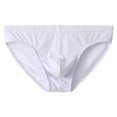 thumbnail image 1 of Silk Underwear for Men Mid Waisted Briefs Mens Casual Solid Color Breathable Stretchy Slim Support Loungewear Workout Brief, 1 of 2