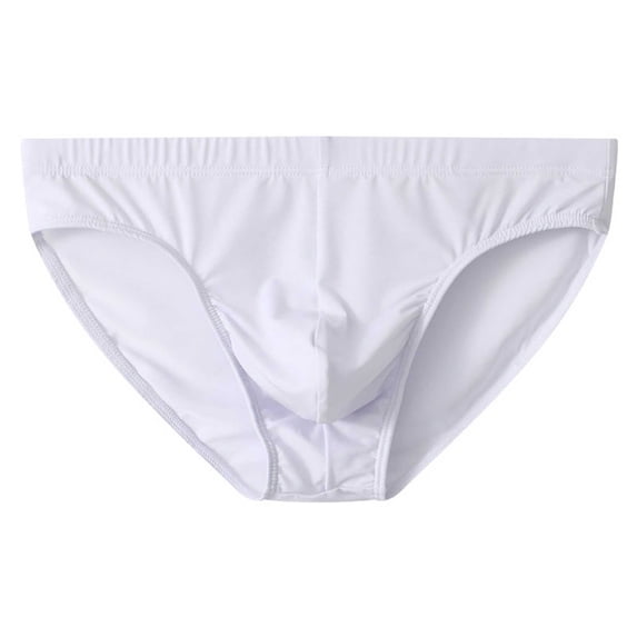 Silk Underwear for Men Mid Waisted Briefs Mens Casual Solid Color Breathable Stretchy Slim Support Loungewear Workout Brief