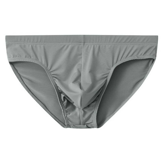 Silk Underwear for Men Mid Waisted Briefs Mens Casual Solid Color Breathable Stretchy Slim Support Loungewear Workout Brief