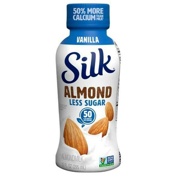 Silk Unsweetened Vanilla Almond Milk, 10 Fluid Ounce Aseptic - 12 per case.