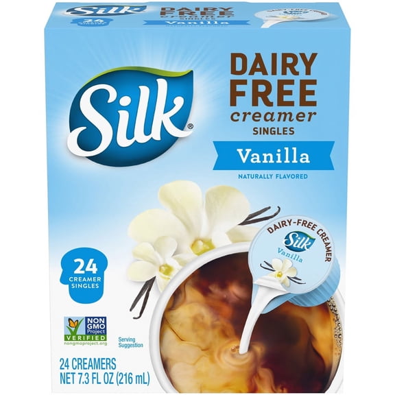 Silk Vanilla Dairy Free Creamer Singles 24ct Box (2 Pack)
