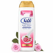 Silk Moisturizing Body Wash for Women and Men, Hydrating Shower Gel with Glycerin, Creamy Foaming Body Cleanser, Velvety Rose Scent, 16.9 fl oz