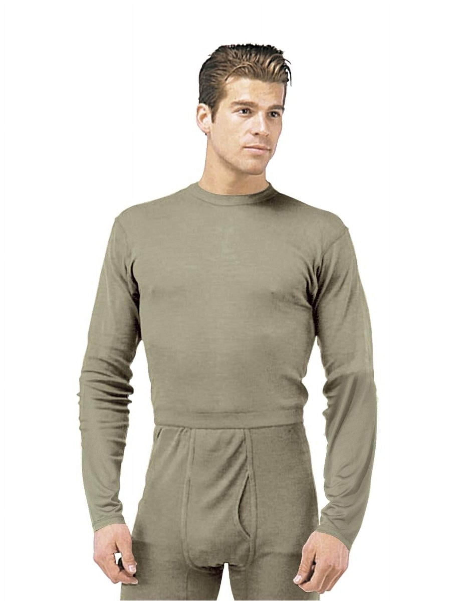 Silk Weight Thermal Underwear Shirt, Foliage Mens