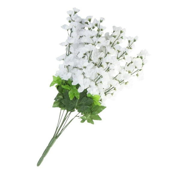 Silk White Delphinium Bush - for Spring Floral and Wedding Decor - Factory Direct Craft