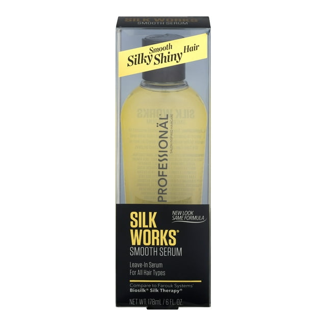 Silk Works Smooth Serum For All Hair, Silky Hair Serum Smoothing Treatment, 6 Oz