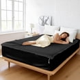 thumbnail image 1 of Silk Zip On Fitted Sheets King Size 78X80 - Includes 2 Zip On Sheets +1 Bottom Fitted Base - Fit's 16” In Deep Pocket - Easy to Use,Soft,Smooth -Fitted Sheet -Black - Color, 1 of 9