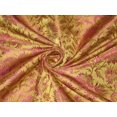 thumbnail image 1 of Silk brocade fabric Olive Green,Brown  Pink color 44" wide BRO156[4], 1 of 3