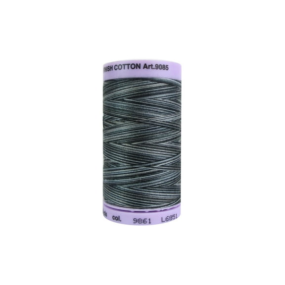 Silk-finish 50wt Variegated Cotton Thread 500yd/457m Charcoal