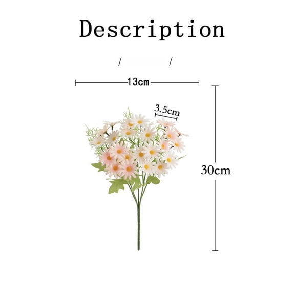Silk-like Chamomile Daisy and Dendrobium Orchid Bunch - Artificial Flowers with Long Flexible Stems for Decor