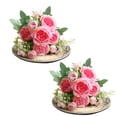 thumbnail image 1 of Silk roses, hydrangeas and lily bouquets decorate wedding parties. - dark pink, 1 of 5