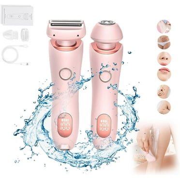 SilkGlide Pro, 2024 Best Silk Glide Razor, Silk Glide Epilator Painless Hair Removal at Home, 2 in 1 Electric Shaver Razors for Women, Bikini Trimmer for Pubic Hair, Wet & Dry (Pink)