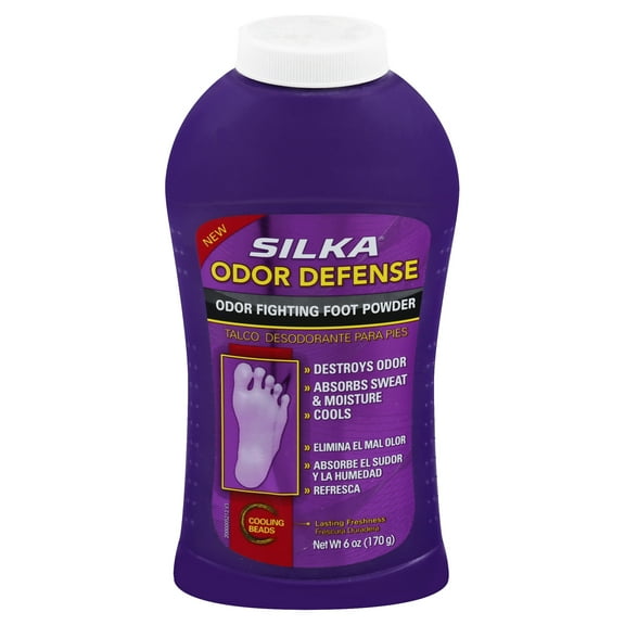 Silka Odor-Eliminating Foot & Shoe Powder: Sweat Absorbent, 6 oz