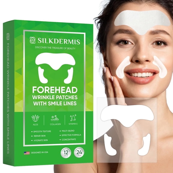 Silkdermis Forehead Smile Patches for Wrinkles, 36 Count
