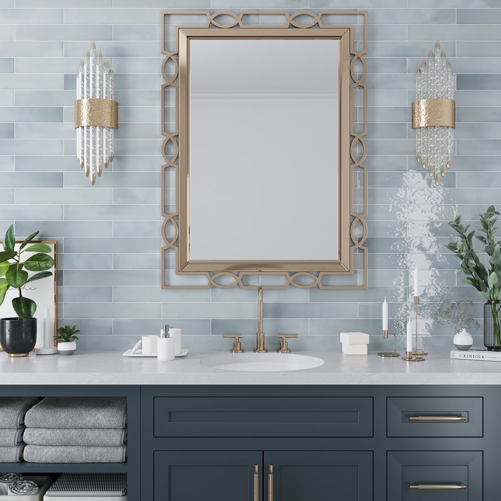 Gray Glossy Ceramic Subway Tile for Walls and Floors