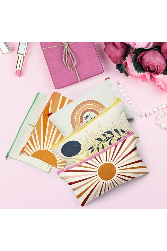 Silkfly 144 Pack Blank Canvas Zipper Pencil Pouch Bulk Bags Sublimation Makeup Pouch White Multipurpose Toiletry Bag for Stationery Makeup Travel Cosmetic Toiletries Crafts Storage