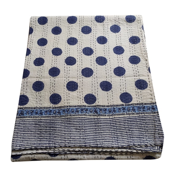Silkgram 100% Cotton Hand Block Print Kantha Quilt Bedspread Handmade Bedsheet Home Bedding Coverlet