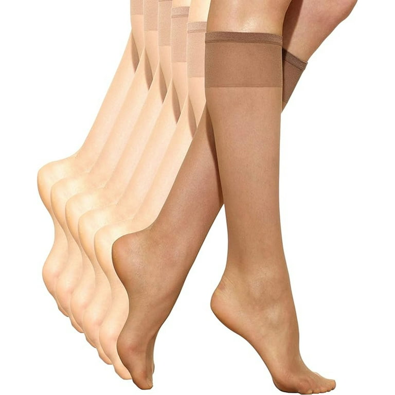 Silkies Ultra Knee Hi's with Energizing Support (6 Pair Pack); Nude Color;  Queen Size